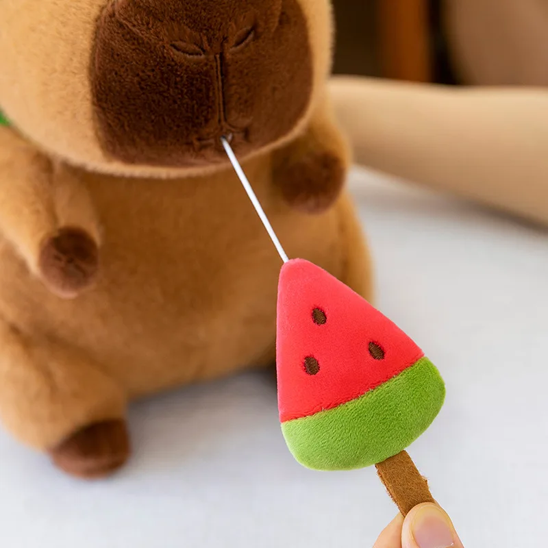 Urocza pluszowa kapibara, maskotka, poduszka w kształcie arbuza, słodka, brzydka, urocza świnka morska, prezent urodzinowy/świąteczny dla dzieci.