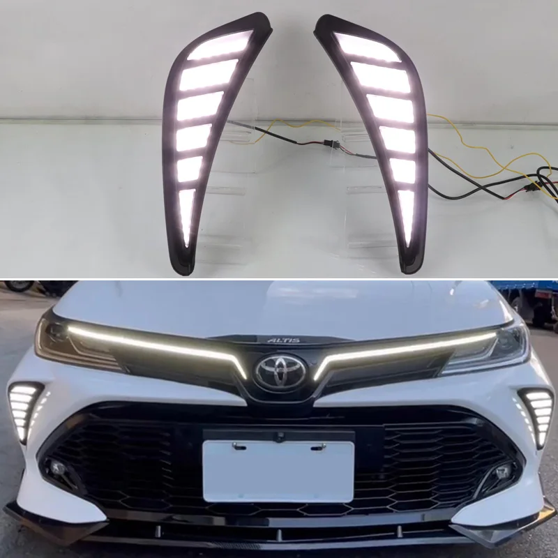 

Car LED Daytime Running Light For Toyota Corolla GR Sport 2021 2022 Decoration Daylight Auto Turn Signal Indicator DRL