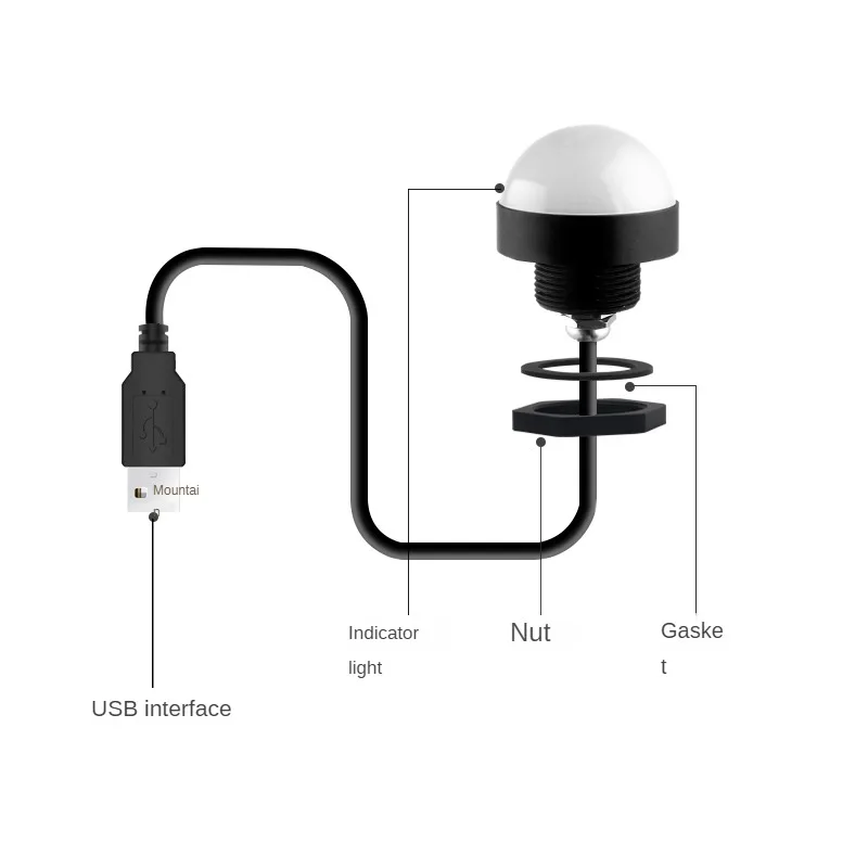 New 5V Waterproof Customizable USB Tri-color Mini Signal Light for CNC Machines Programmable Industrial Warning Light