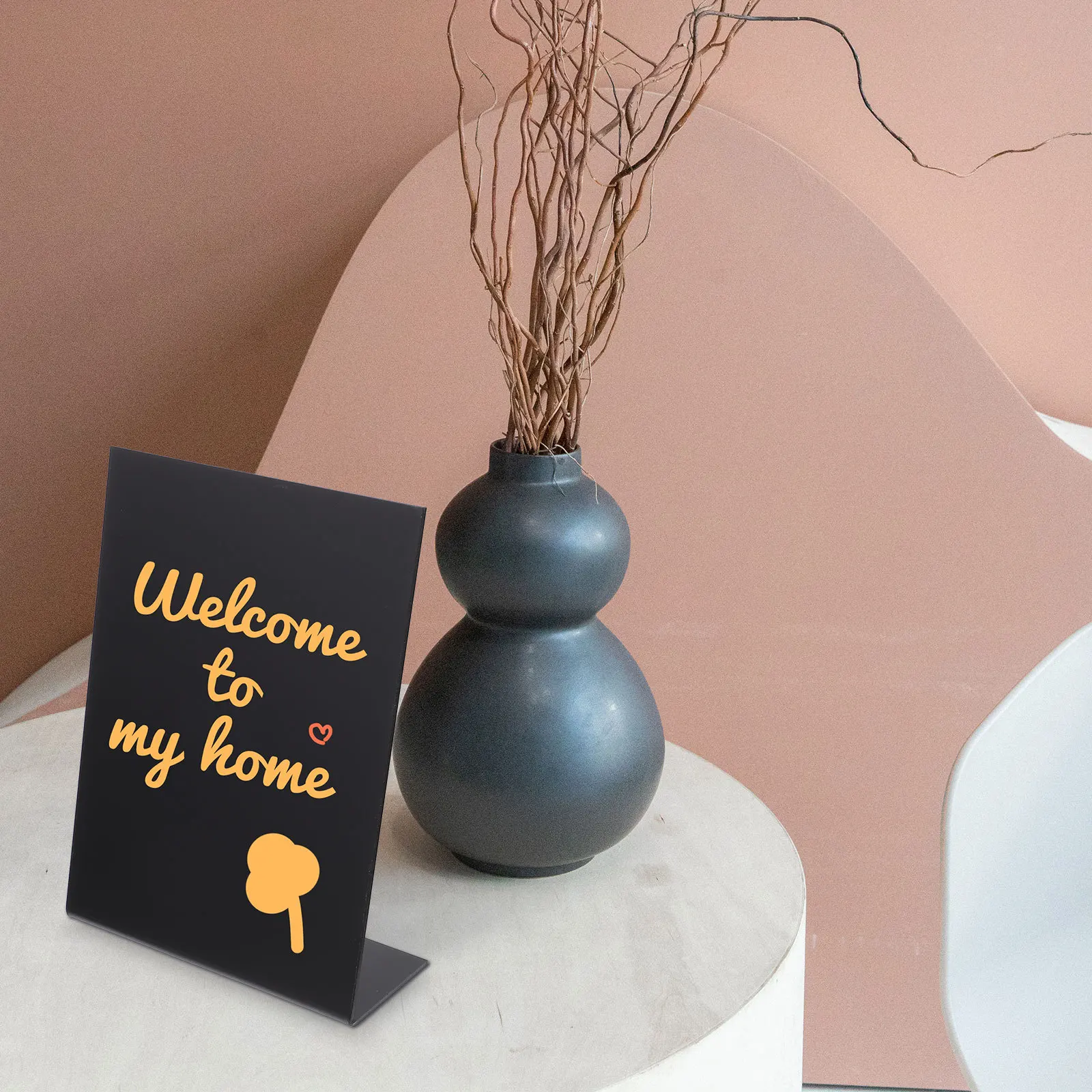 

1Pcs Acrylic Chalkboard Creative Mini Blackboard Writing Board Black Erasable Message Memo Office Home Decor Sign