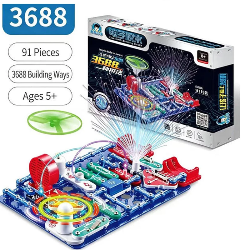 Electronic Building Block Set for Physics and Electricity Teaching Aid Educational Toy Birthday Gift for Children