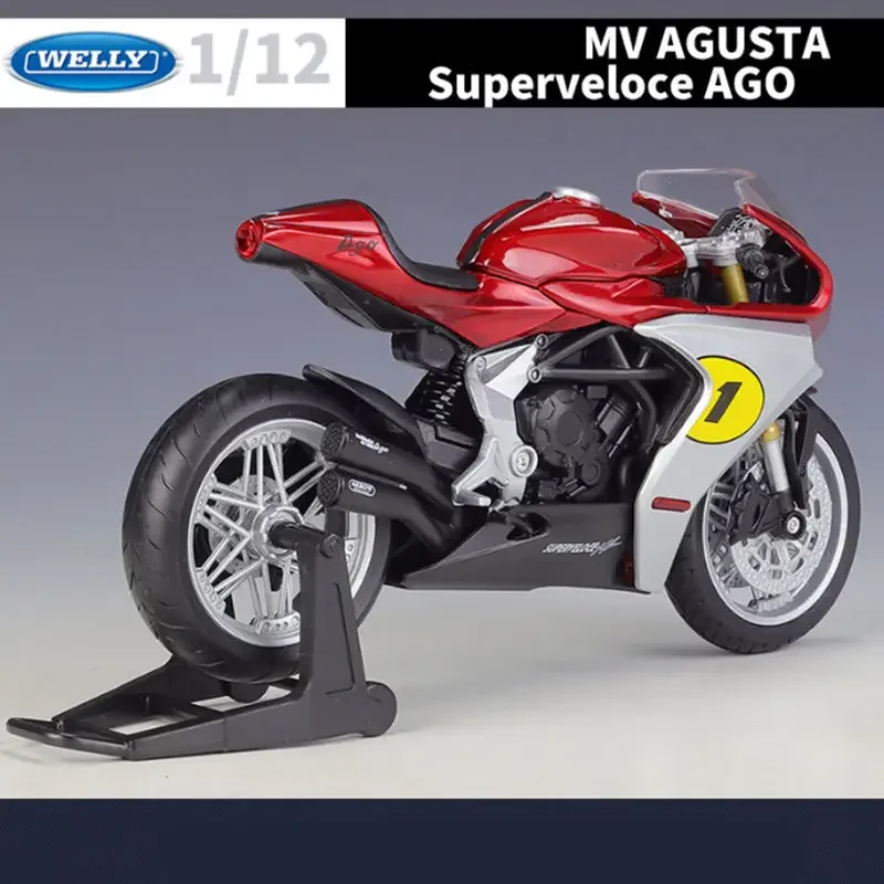 MV Agusta superveloce โมเดลมอเตอร์ไซค์แข่งอัลลอยหล่อจากโลหะแบบจำลองถนนรถจักรยานยนต์ของเล่นสำหรับเด็ก