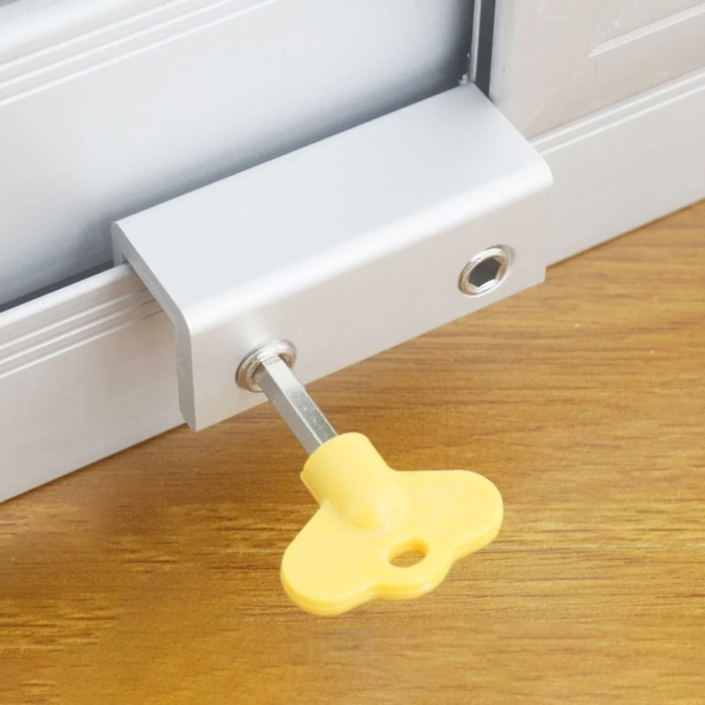 5/10CPS Window Locks Adjustable Sliding Door Lock With Key Window Stopper Security Safety Locks For Kids Pets Home Anti-theft