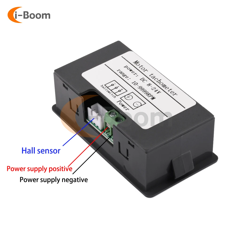 DC8-24V 10-9999RPM Motor Speedometer LCD Digital Display Motor Speed Calculator High-precision Tachometer With Hall sensor