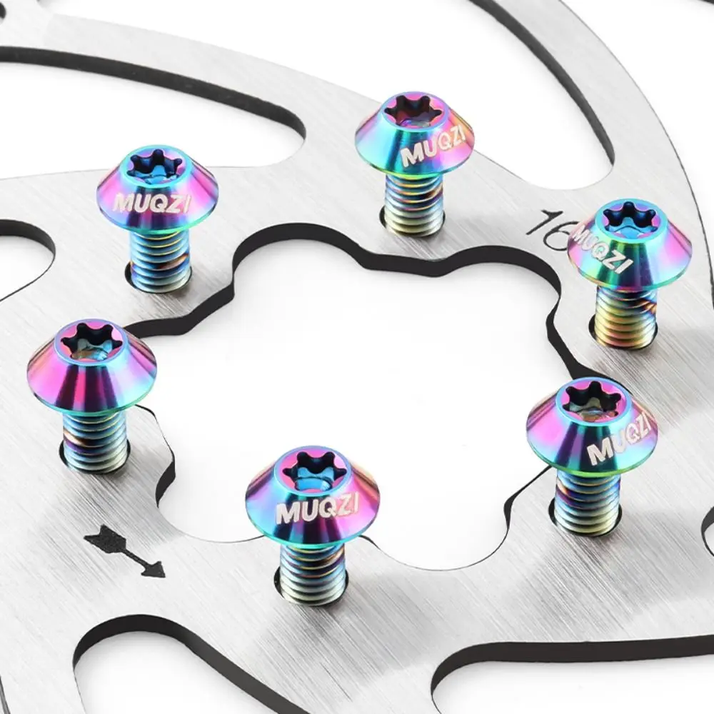 6 шт. титановые болты ротора дискового тормоза велосипеда T25 Torx крепежные винты велосипедный винт M5 тормозного диска прочный сверхлегкий