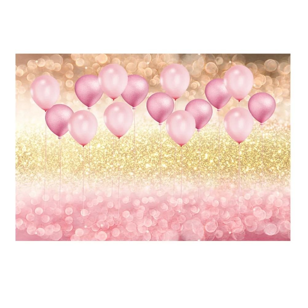 1Pcs Photography Background Cloth Pink Balloon Facula Pattern Multi-Use for Photo Video Shoot Party Decor Home Wallpaper Curtain