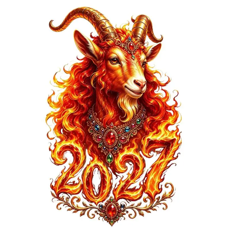2027 Year of the Sheep Zodiac Wall Stickers Vivid Color Decals for Spring Festival Family Holiday Glass Window Decoration