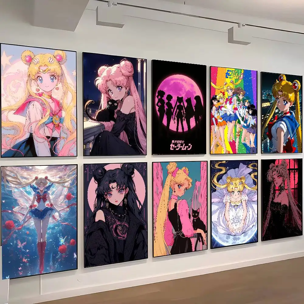 Wall Art Prints Canvas Painting Poster Picture For Office Living Room Home Decor Cute S-Sailor M-Moon