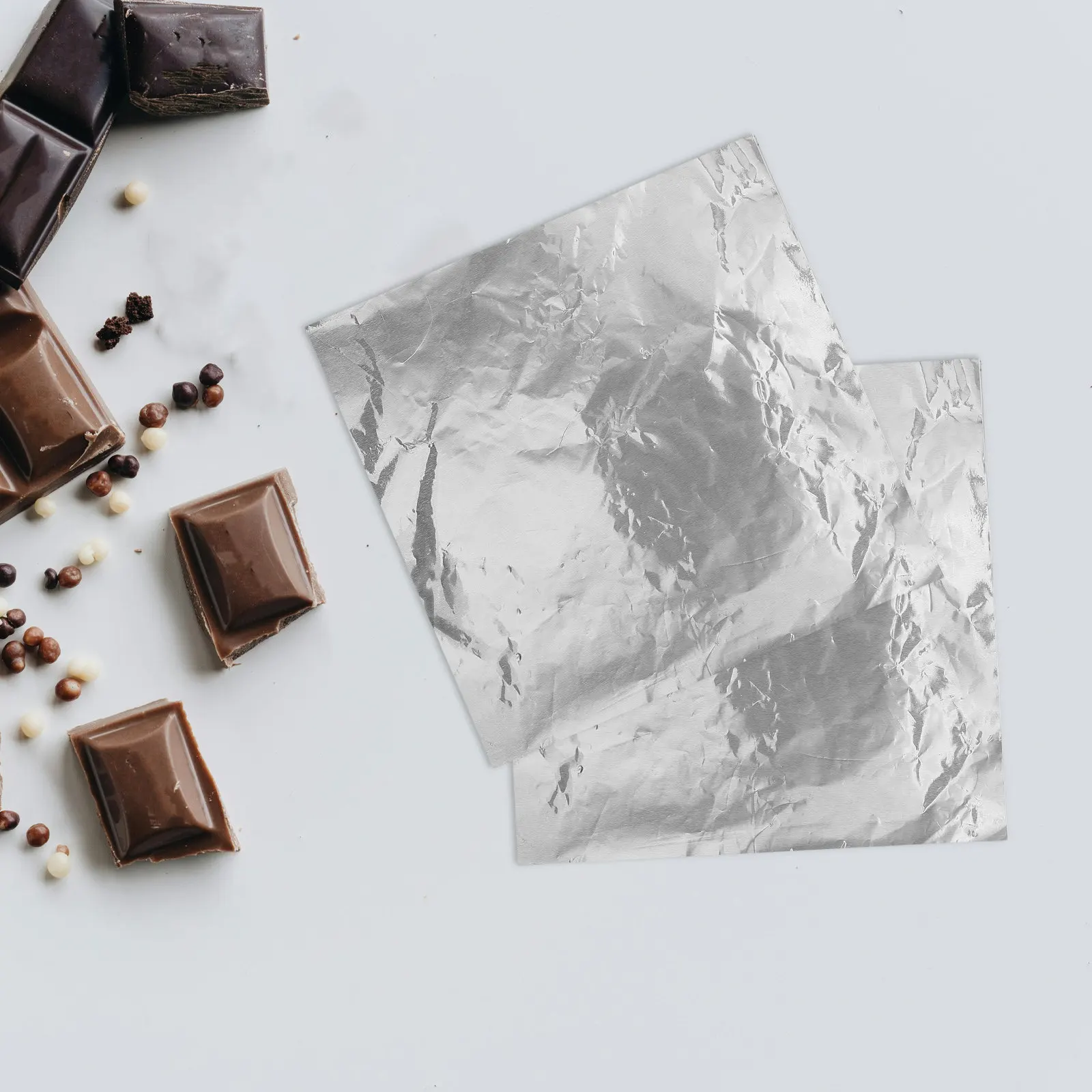 100Pcs Sturdy Aluminum Foil Wrappers Elegant Chocolate Candy Packaging Paper Freshness Preservation for Gifts Small Citrus view 3