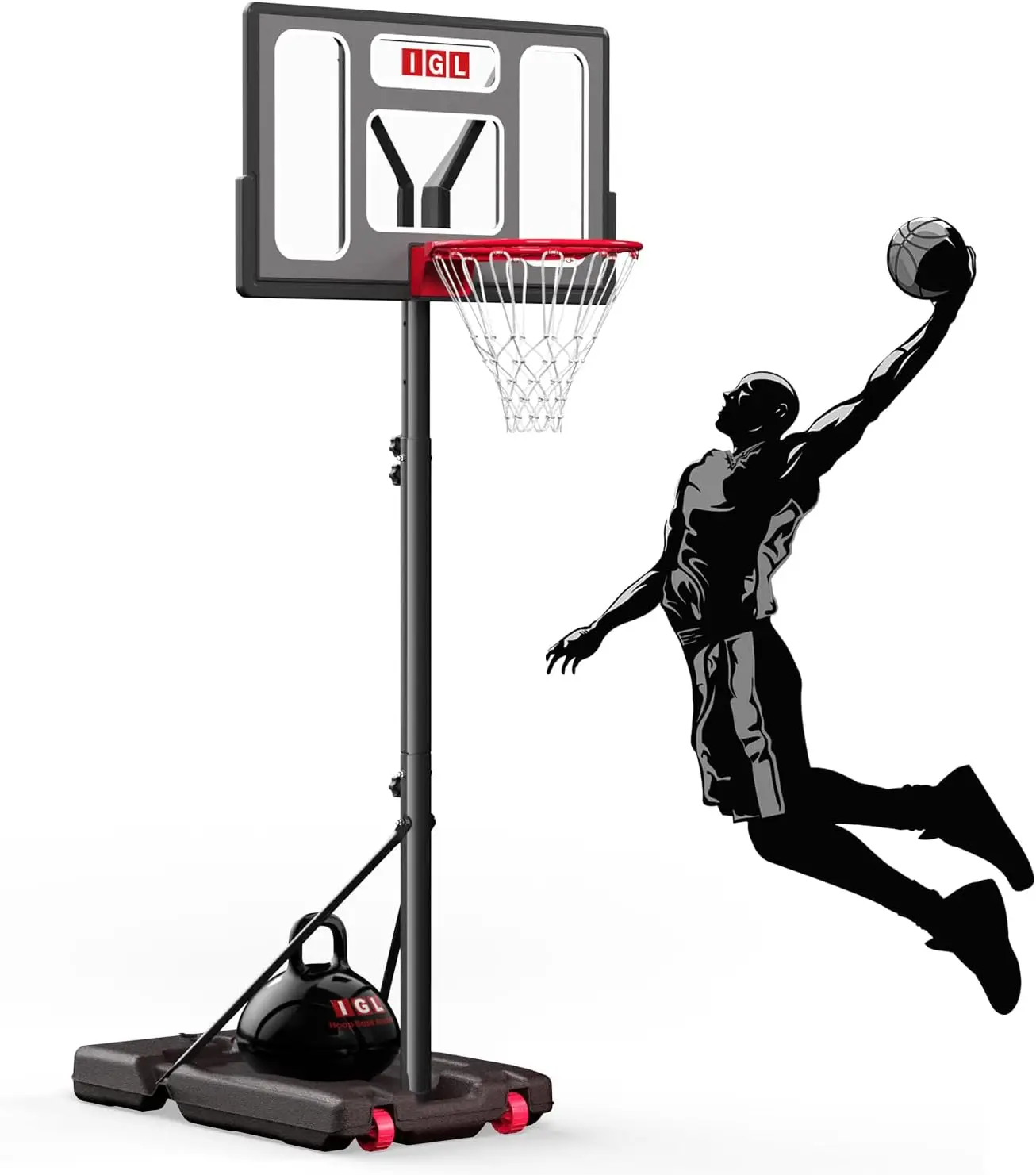 

Portable Basketball Hoop, 5.6-10FT Adjustable, 40/44 Inch Outdoor Goal for Kids, Youth, Adults Backyard Driveway