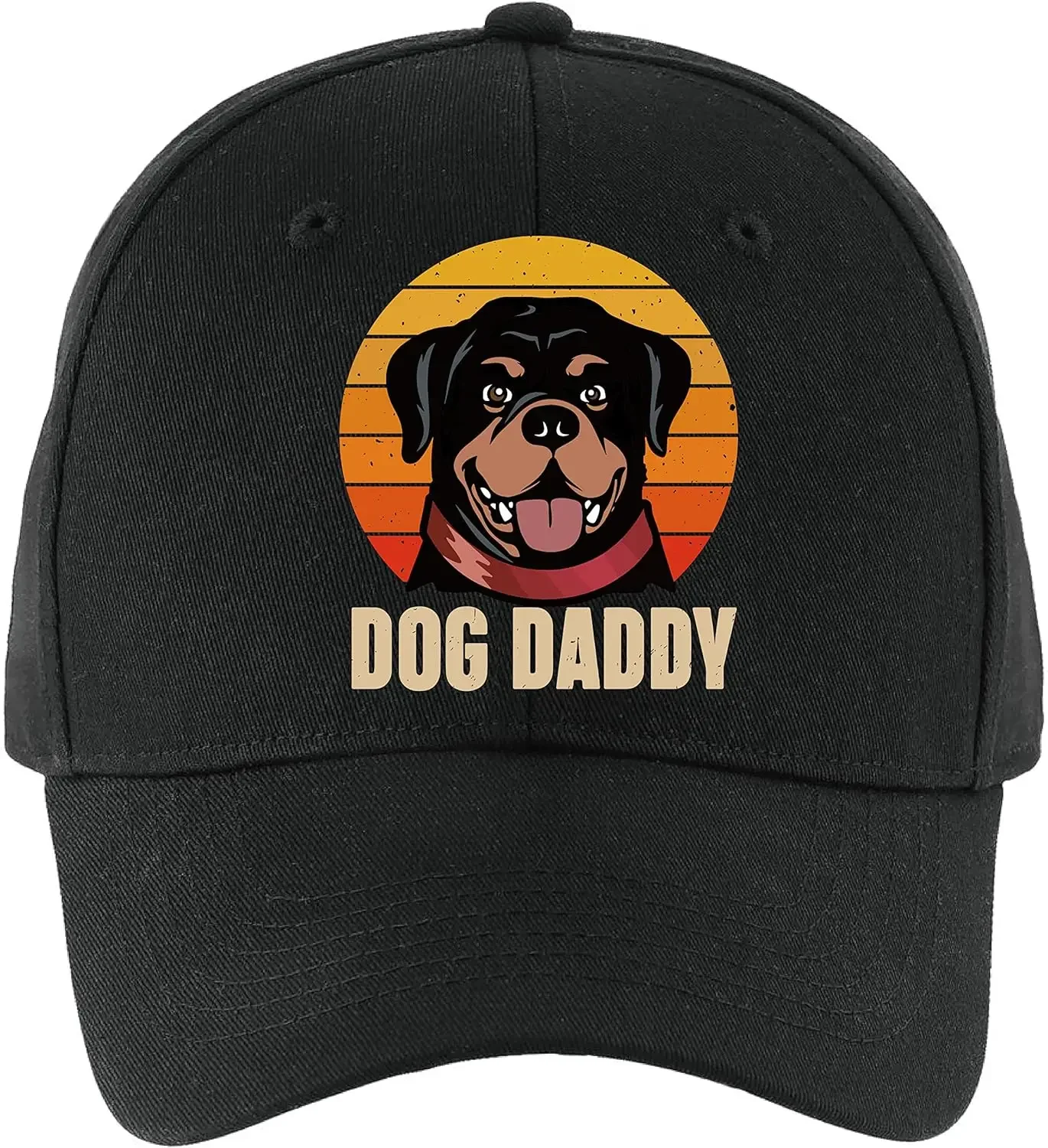 Rottweiler Dog Dad Funny Baseball Cap, Furry Kids Retro Adjustable Baseball Cap, Dog Lover Hat Gifts for Men, Dad Husband