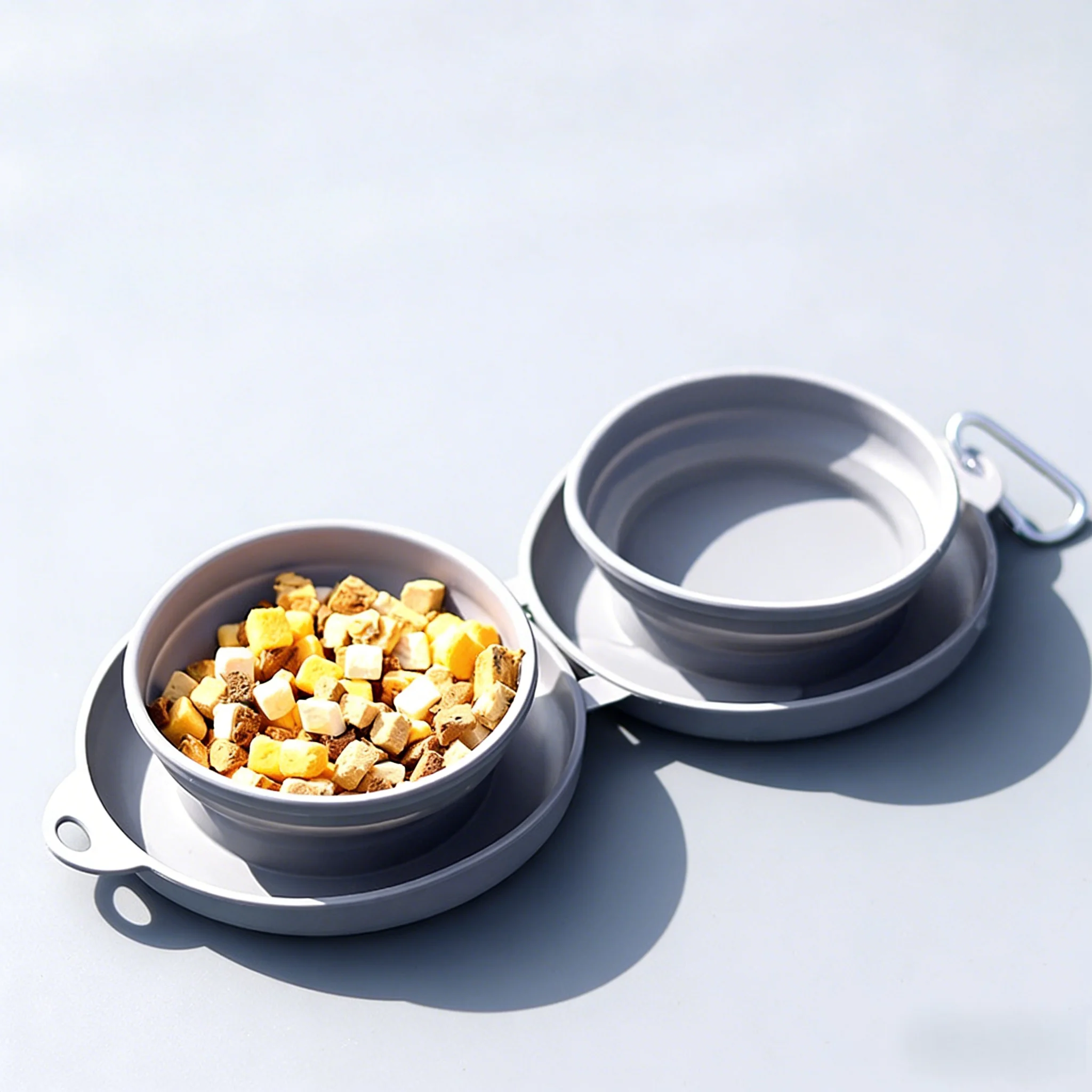 

Portable Silicone Double-Layer Slow Dog Food Bowl Pet Water Bowl Foldable Anti-Slip Cat Bowl Suitable for Outdoor Travel