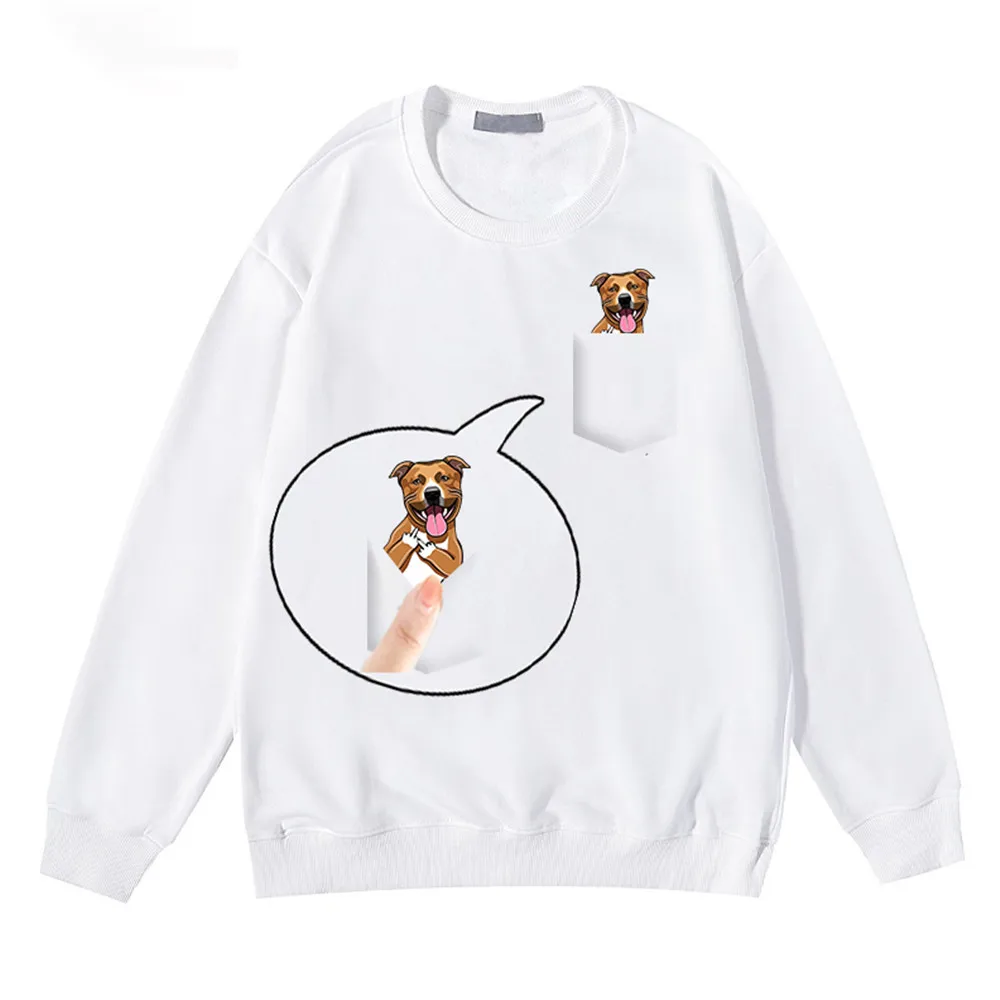 

CLOOCL Animals Sweatshirts Fashion Brand Fall Pocket Middle Finger Dog Printed Streetwear Men's for Women Shirts Hip Hop Tops