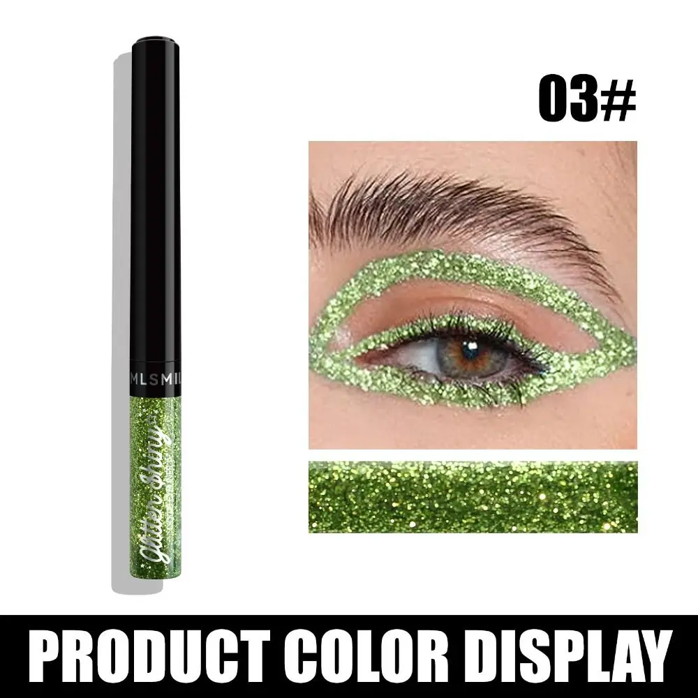 for Crystal Eye Makeup Glitter Liquid Eyeliner Quick Drying Long Lasting Eyeliner Pen Non-Sticky Waterproof