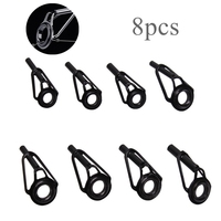 8pcs/lot 8 Sizes Stainless Steel Ceramics Lure Fishing Rod Guides Circle Mixed Sizes Fishing Pole Rings Repair Kit Fishing Tools