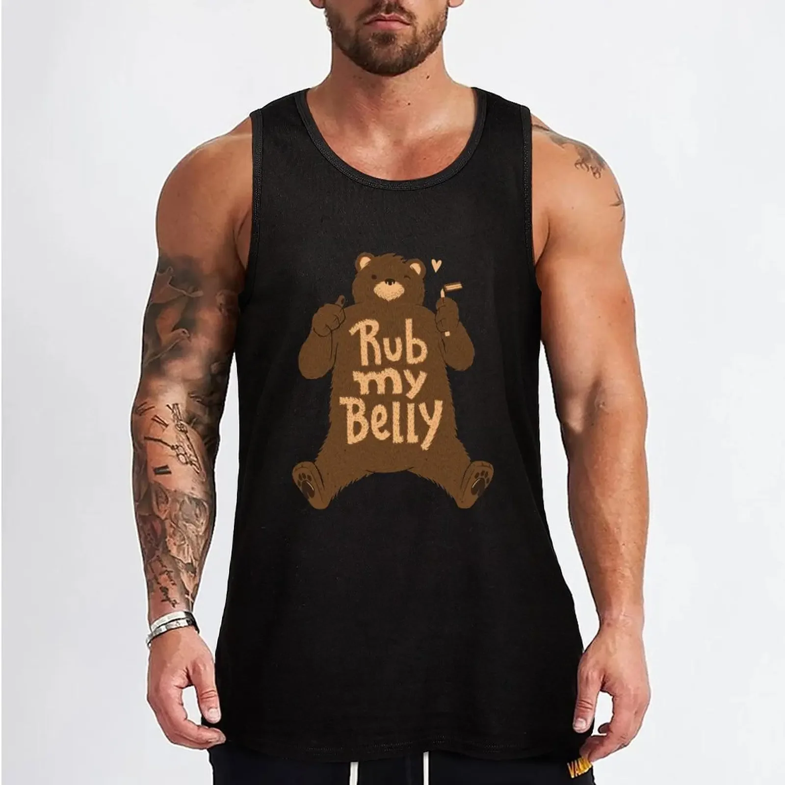 New Rub My Belly Tank Top Vest for boy Top summer plain t-shirt