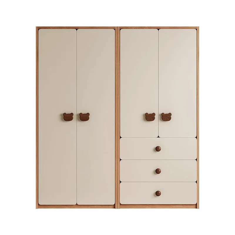 All Solid Wood Children's Wardrobe Combination Modern Simple Boys and Girls Small Apartment Bedroom Home Storage Floor Wardrobe
