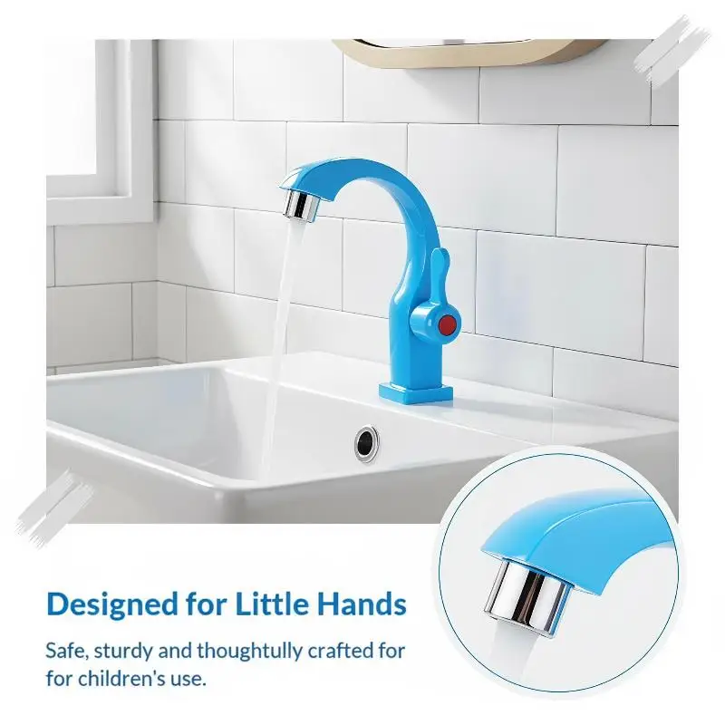 Plastic Single Cold Water Tap with On/Off Switch BPA Free Durable Faucet for Bathroom Basin Kitchen Sink Rental Renovation