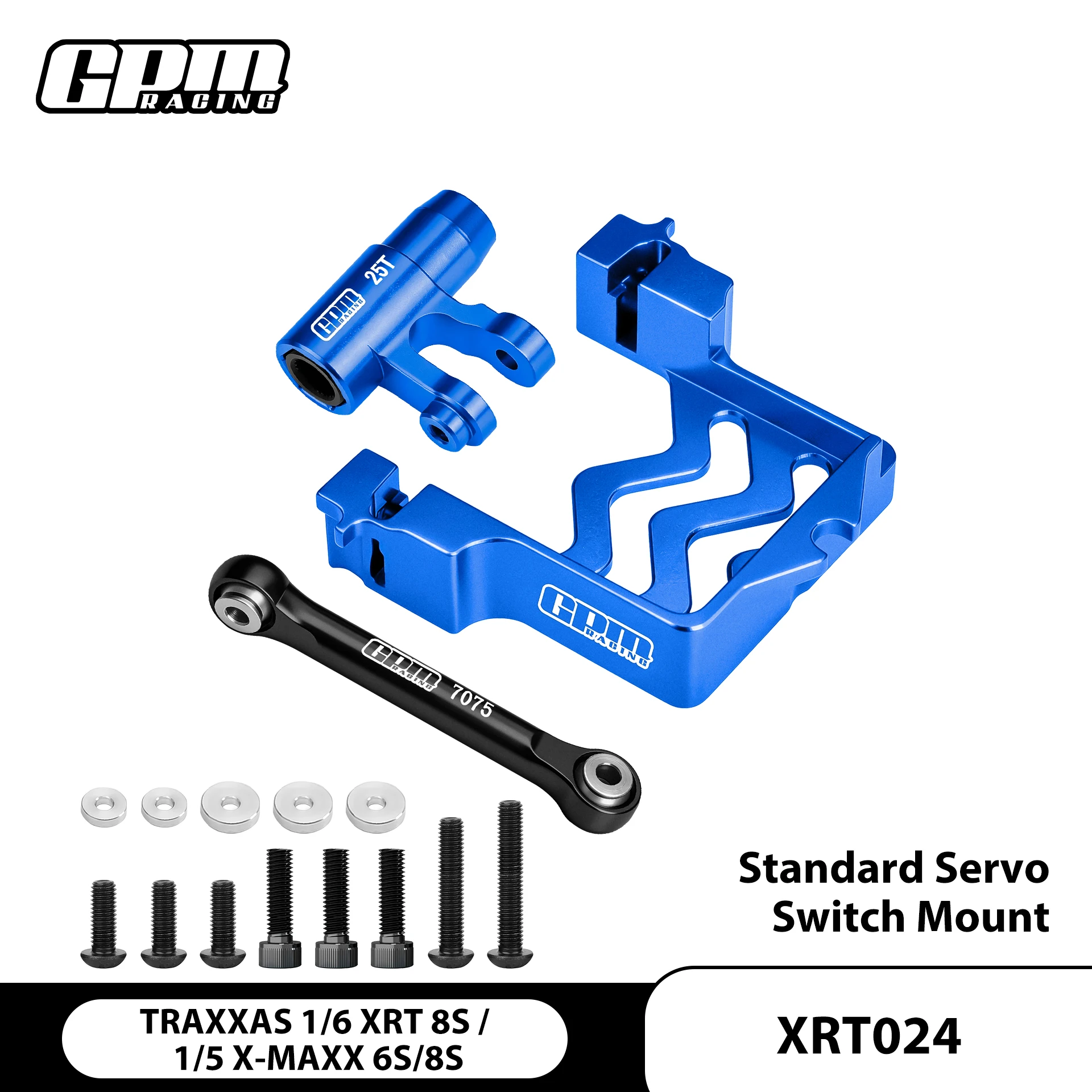 GPM Alloy Servo Mount + Tie Rod + 25T Servo Horn Set TRAXXAS 1/5 X-Maxx XRT 8S 77086-4
