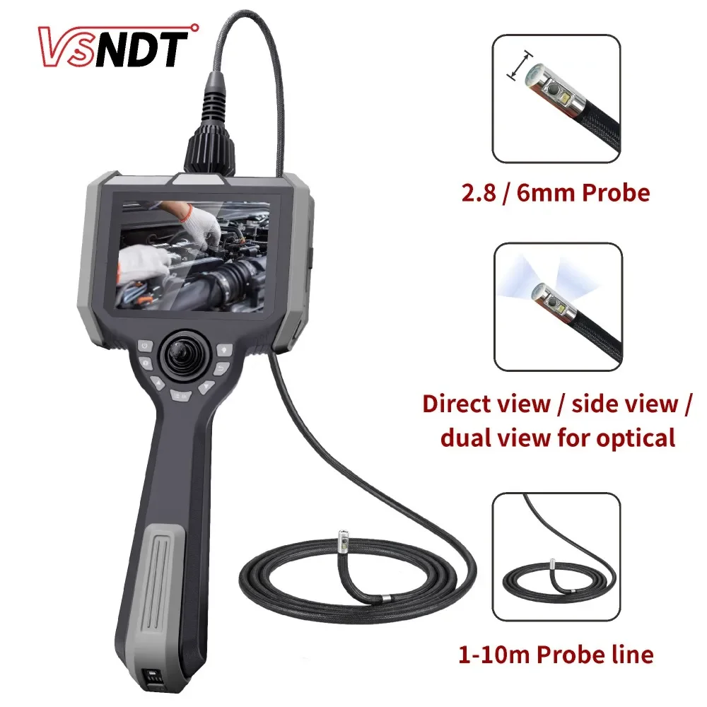 VSNDT GK6010 dual vision industrial video endoscope,360 degree steering industrial video endoscope camera