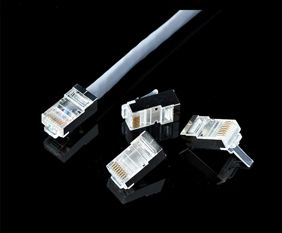 Xintylink Cat6 RJ45-Stecker Ethernet-Kabelstecker Netzwerk 8P8C Metallgeschirmter Stecker 8-Pin Modular RJ45-Buchse Blau 50 Stück – Detail 11