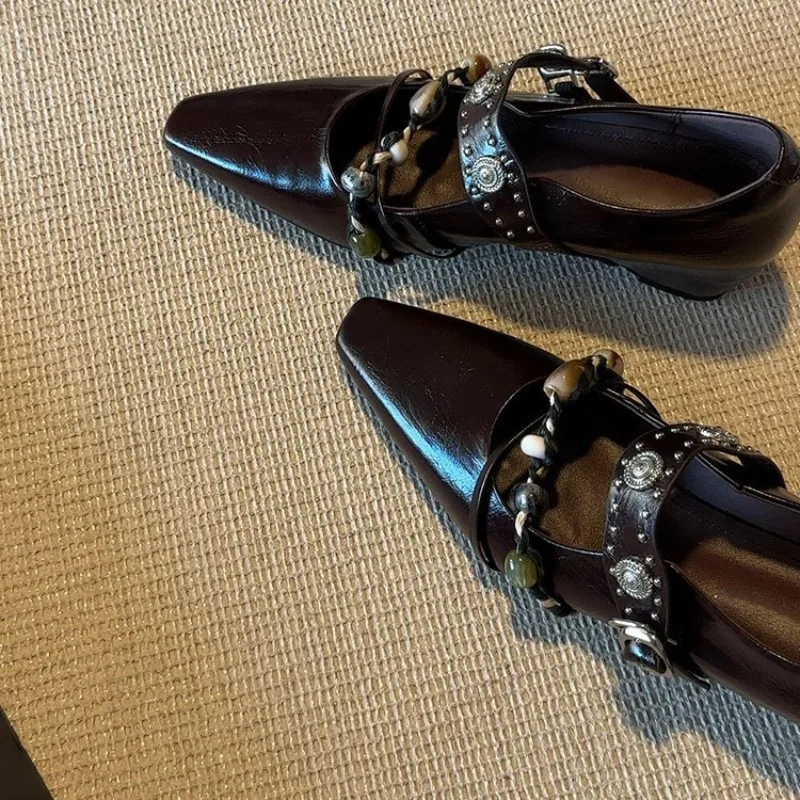 

Модные туфли на высоком каблуке с острым носком, женский дизайн для увеличения высоты, туфли Мэри Джейн, женская повязка на голову, одинарный туфли