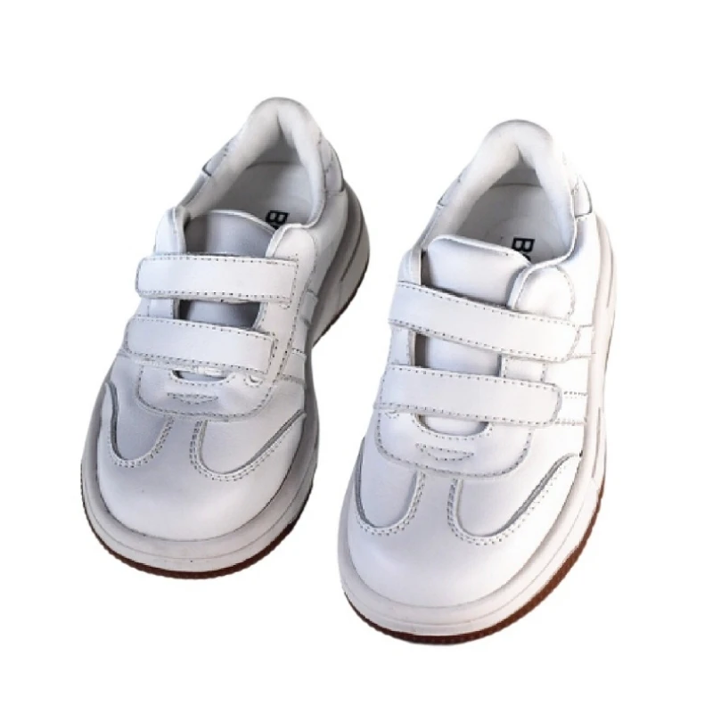 Real Cowhide Kids Skate Shoes Spring Autumn Girls School Casual Sports Shoes Genuine Leather Fashion Boys Flats