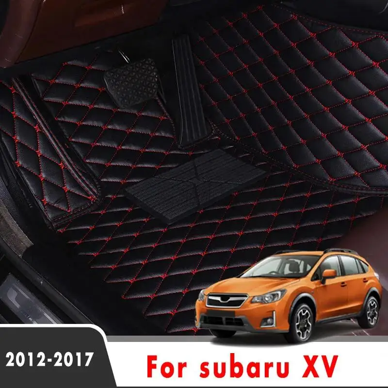 

Car Floor Mat Trunk Mat For Subaru XV 2012 2013 2014 2015 2016 2017 Leather Trunk Carpet Auto Interiors Accessories