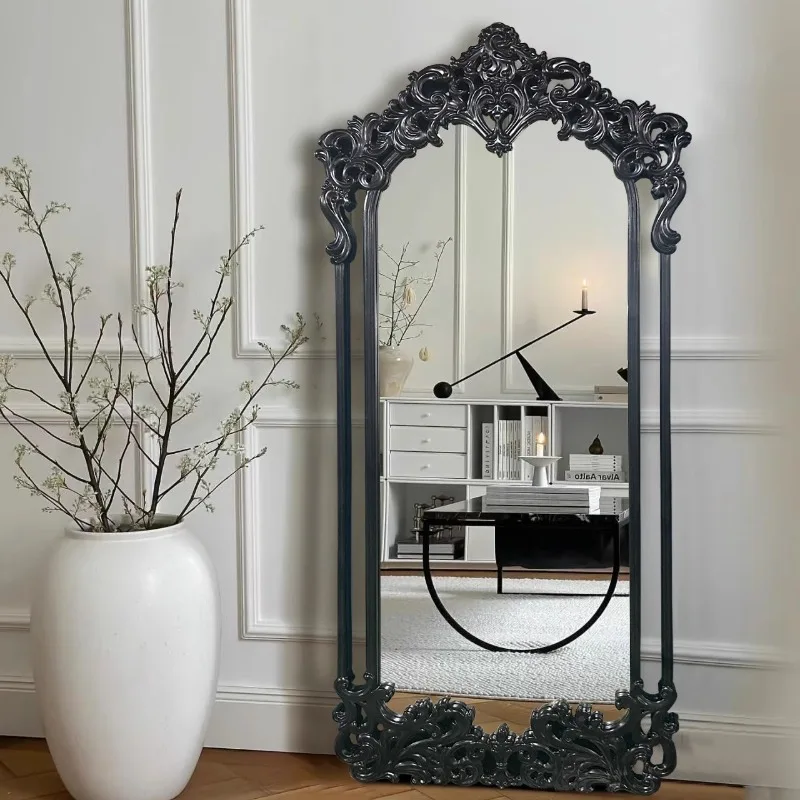 Design Bedroom Mirrors Full Body Nordic Wooden Tall Luxury Vintage Floor Mirrors Designer Modern Miroir Sur Pied Furniture Home image 3