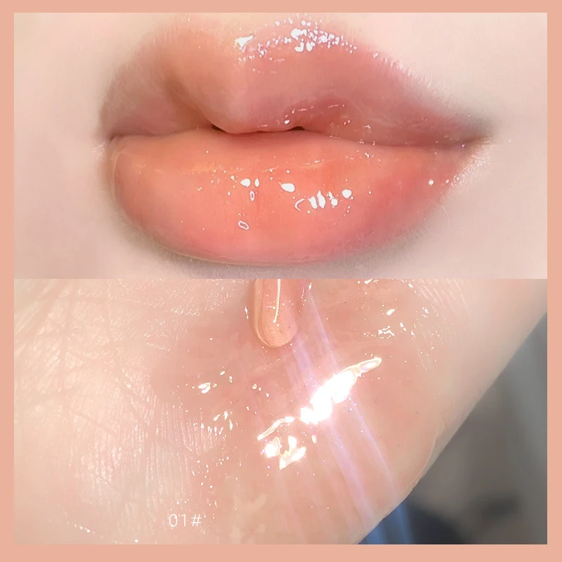 Mirror Water Lip Gloss Water Glossy Lip Glaze Transparent Lip Oil Lasting Liquid Lipstick Clear Glitter Hydrating Plump