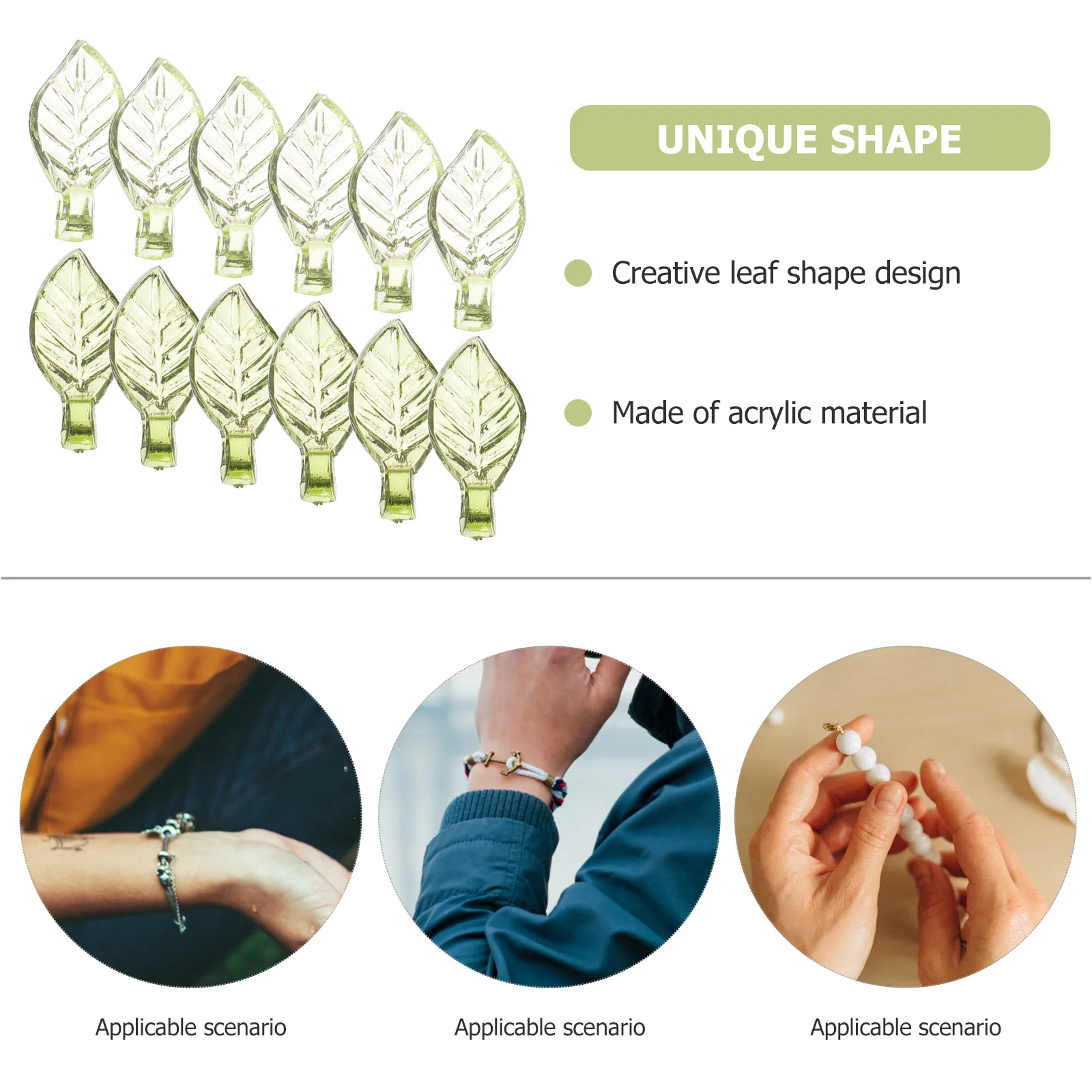 

100pcs Acrylic Leaf Charms Durable Hollow Leaves DIY Jewelry Making Bracelet Necklace Craft Supplies for DIYers