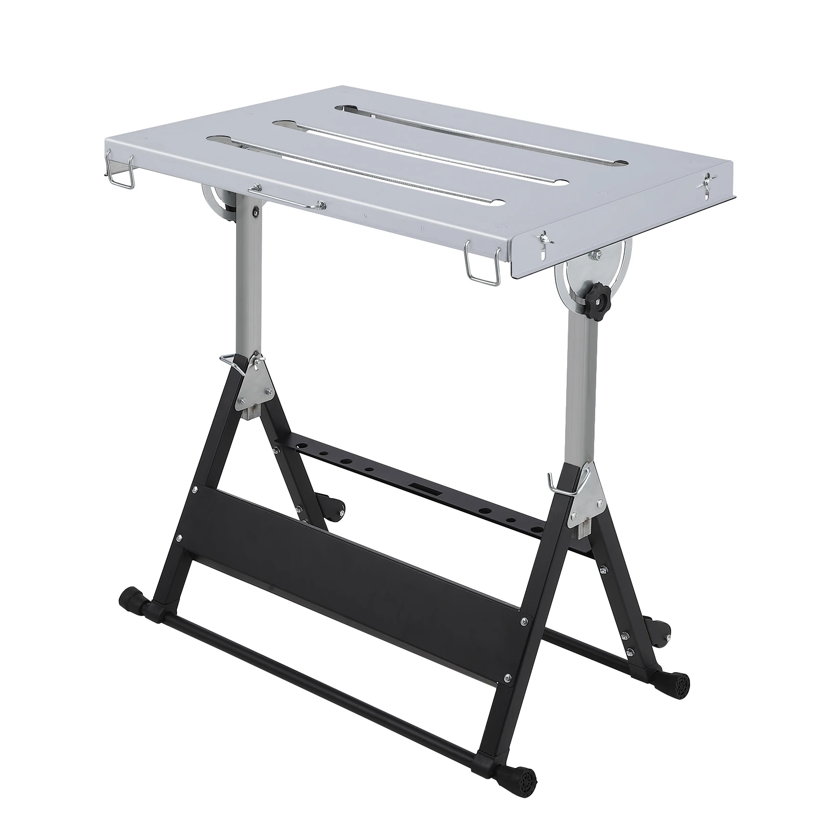 350LBS Welding Table - Folding Workbench,  Adjustable Height, 3 Tilt Angles, Portable for Garage