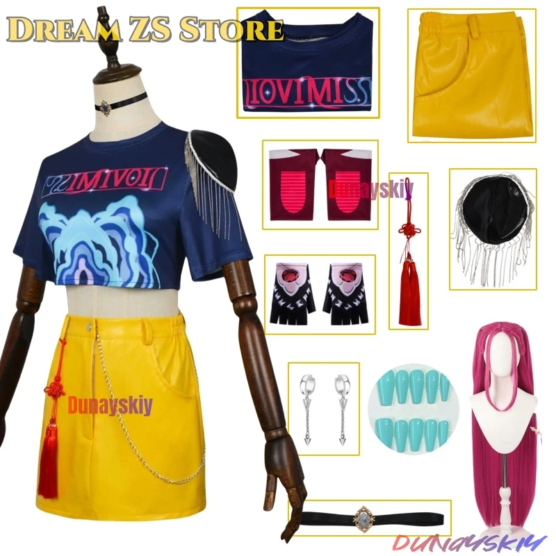 

Kpop Demon Hunters Mira Косплей Костюм Костюмы Huntrix K Pop Demon Hunters Верхняя юбка Наборы Женщин Хэллоуин Вечеринка Ролевая игра 케이ンド데 מיני스