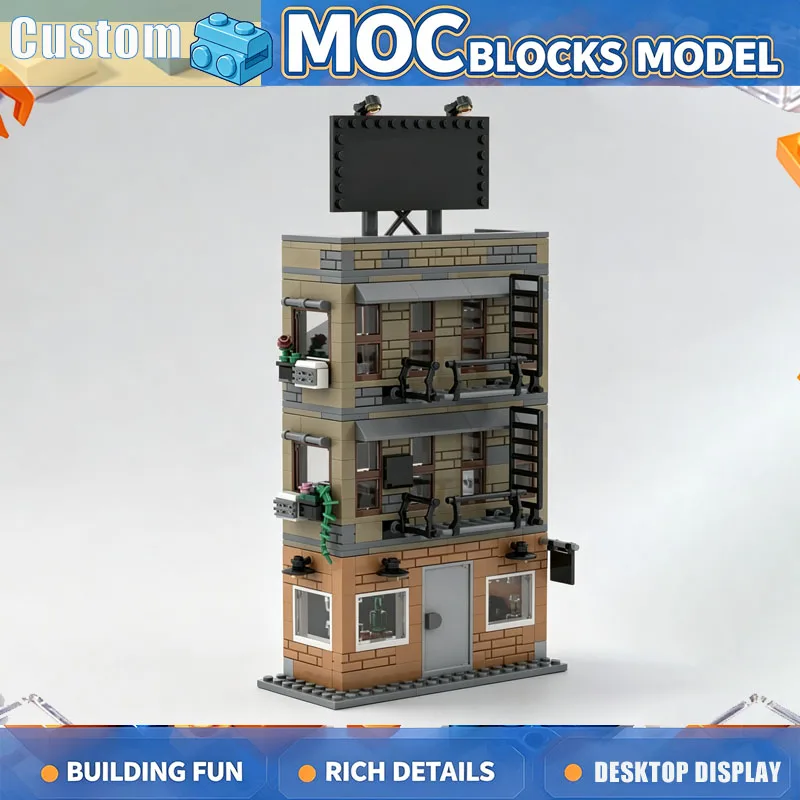NEW 471PCS MOC Defenders Base Street View Building Model Custom Puzzle DIY Creative Building Blocks Assembly Toy Display Gifts