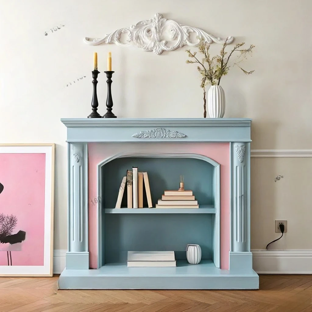 Dopamine fireplace cabinet  cream wind solid wood  arched fireplace decorative cabinet  living room porch