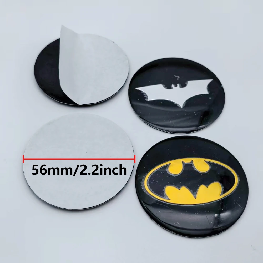 4pcs 56MM BAT Logo Emblem Car Stickers Styling Accessories for Car Wheel Center Caps Wheels Hub Rim Hubcaps Cover Badge Replace