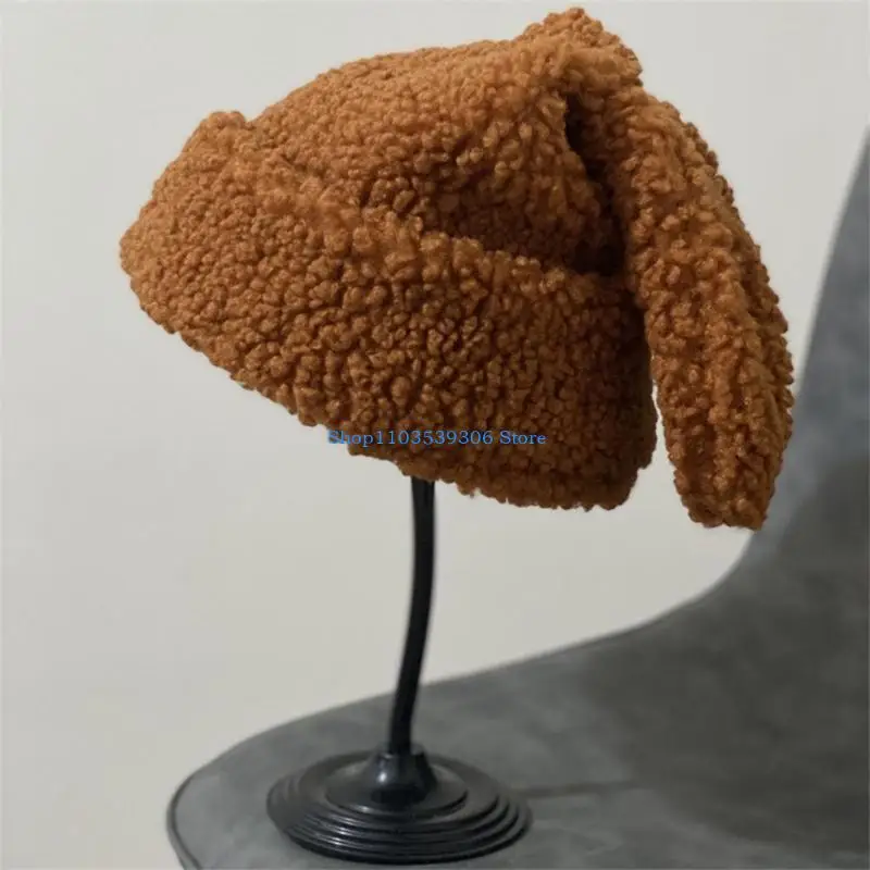 400A آذان أرنب بسيطة مضحك محبوك الشتاء يندبروف قبعة محبوكة كل مباراة #5