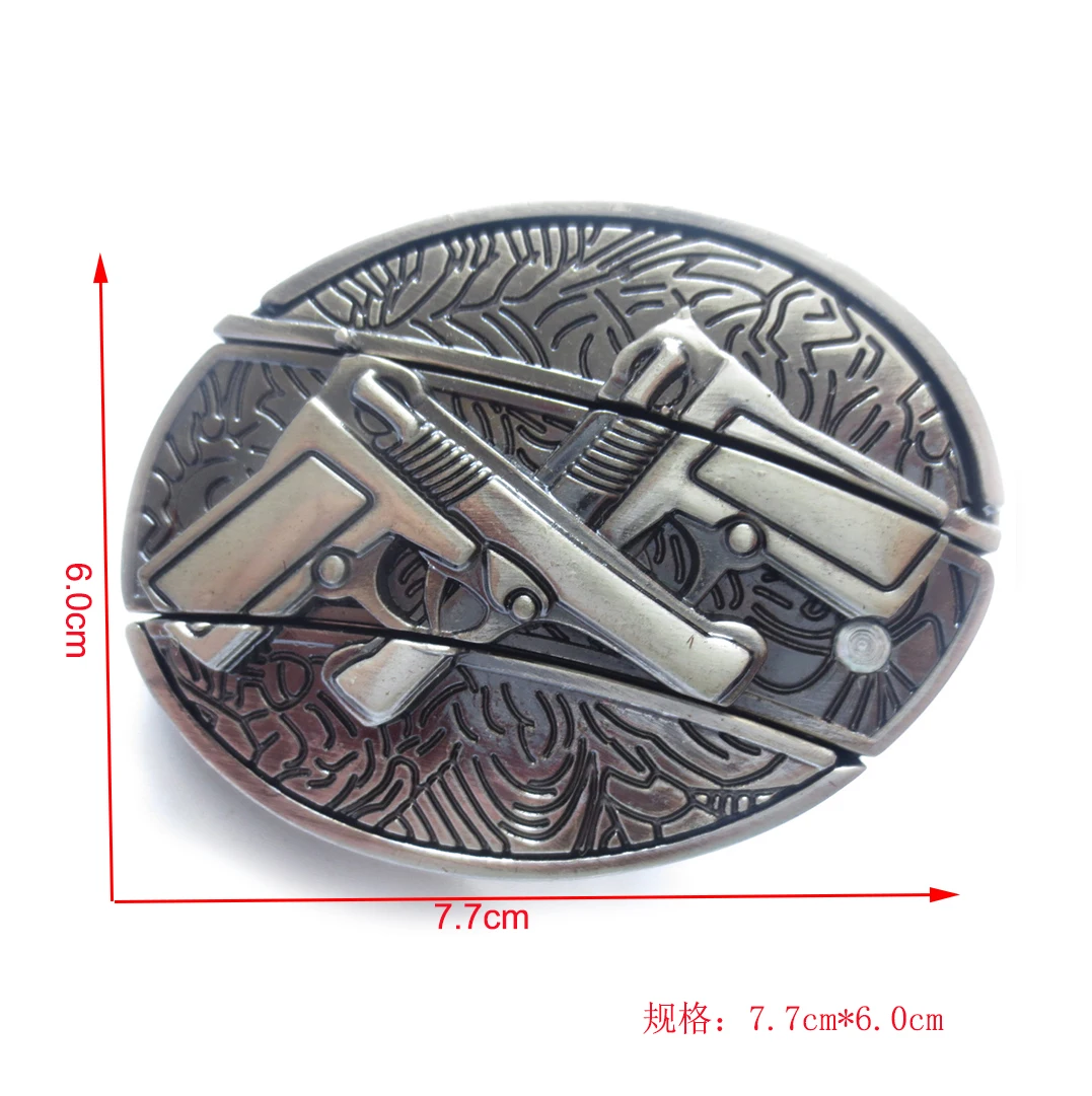 Fashion Classic double gun decor Men Knife Buckle