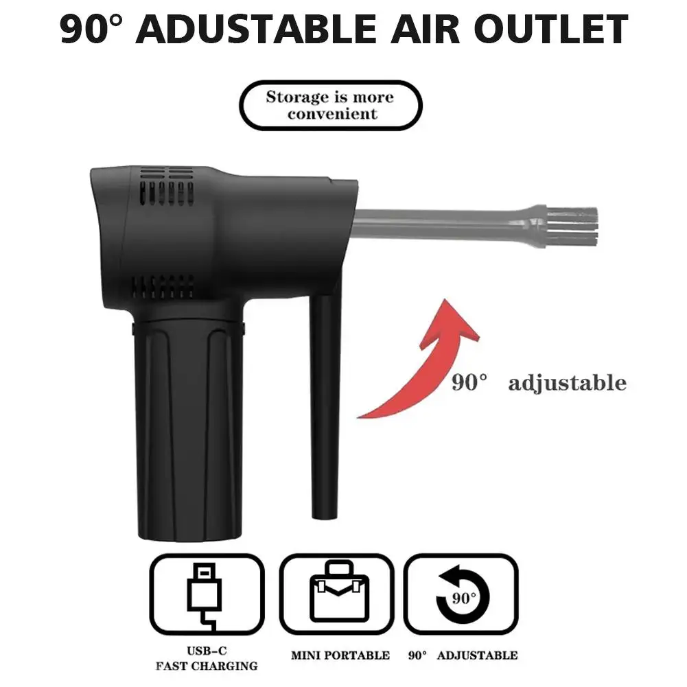 60W Wireless Air Duster Dust Blowing Gun USB Compressed Air Blower Cleaning For Computer Laptop Keyboard Camera Cleaning Cleaner