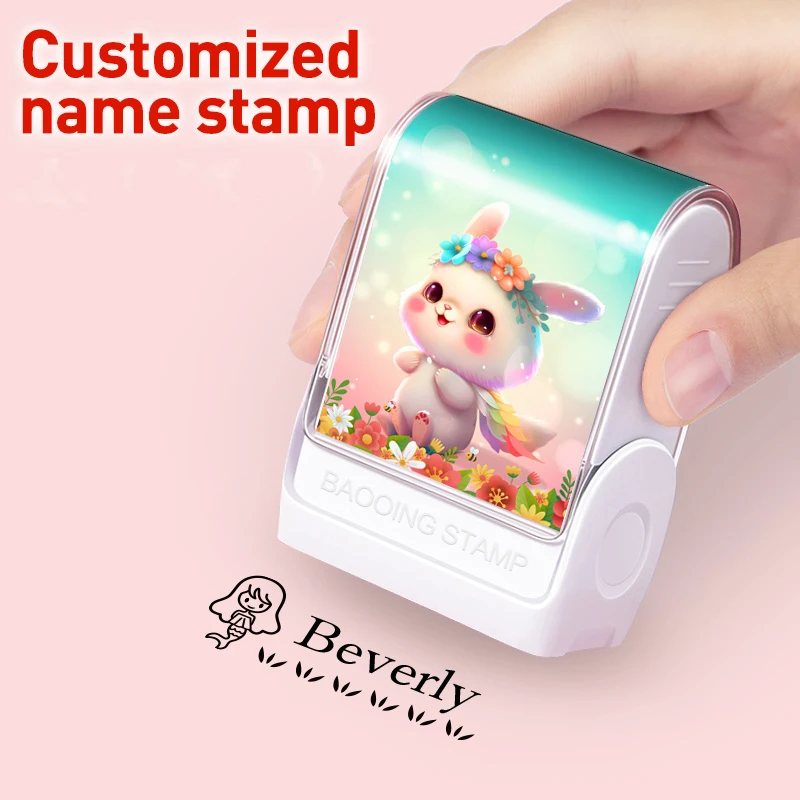 Personalized Kids Stamp Seal-Custom Waterproof Name Stamps for School Supplies,Travel-Friendly Non-Fading Ink Gift Creative Gift