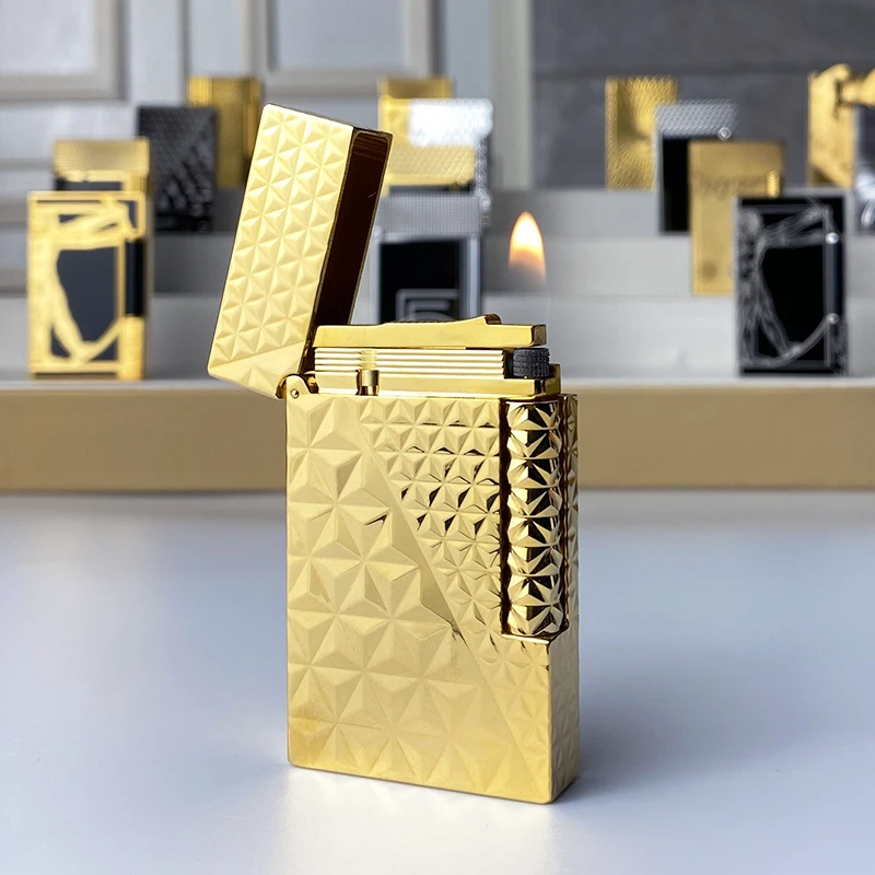 Vintage Style Windproof Gas Lighter with Bright Sound Brass Shell for Cigarettes Men's Gift New Arrivals