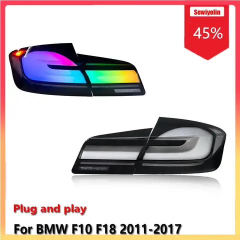 자동차 RGB LED 테일 라이트 BMW F10 F18 2011-2017용 자동차 안개등 DRL 브레이크 턴 시그널 램프 플러그 앤 플레이 자동차 RGB LED 테일 라이트 BMW F10 F18 2011-2017용 자동차 안개등 DRL 브레이크 턴 시그널 램프 플러그 앤 플레이
