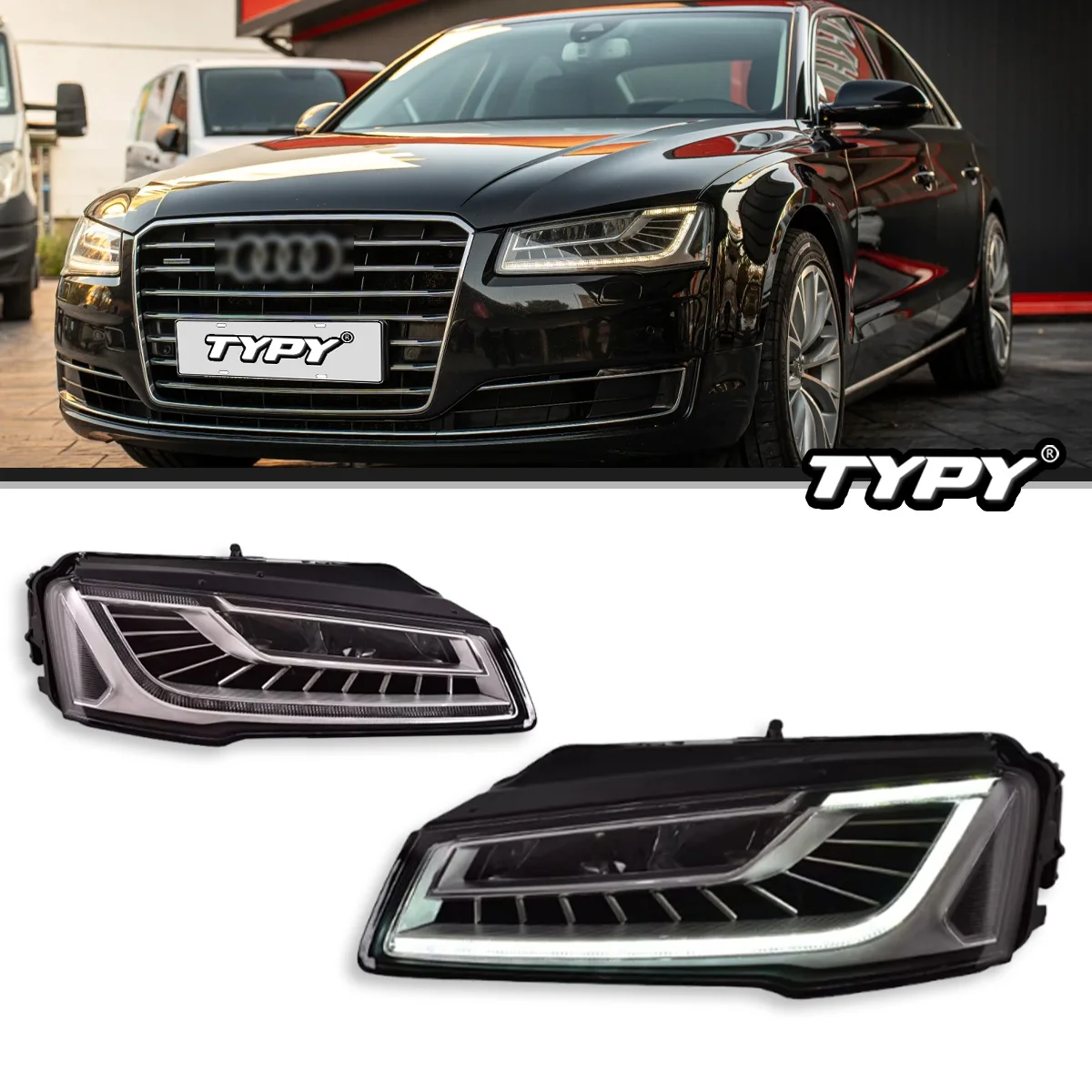 

Автомобильные фары TYPY для Audi A8, фары 2011-2017 A8L, светодиодные фары для проектора, дневные ходовые огни, автомобильные аксессуары