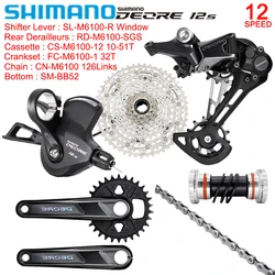 SHIMANO Deore M6100 Complete Kit for MTB Bike 1x12 Speed Groupset M6100 Derailleurs FC-M6100 Crankset 30/32T CS-M6100 Chain Suit