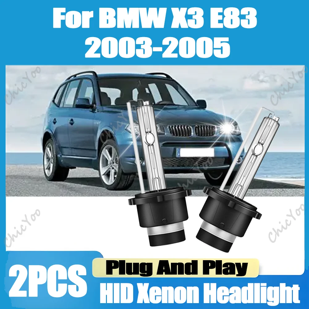 

2PCS D2S Xenon Headlight Bubs 35W High Power HID Headlights 6000K White Super Bright 20000LM 12V For BMW X3 E83 2003 2004 2005
