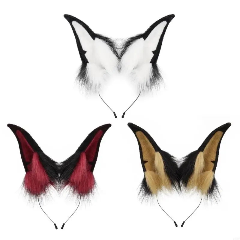 

Handmade Faux Furs Cats Wolf Foxes Dog Ears Headband Halloween Cosplay Party Costume Furry Animal Ears Hair Hoop Gift
