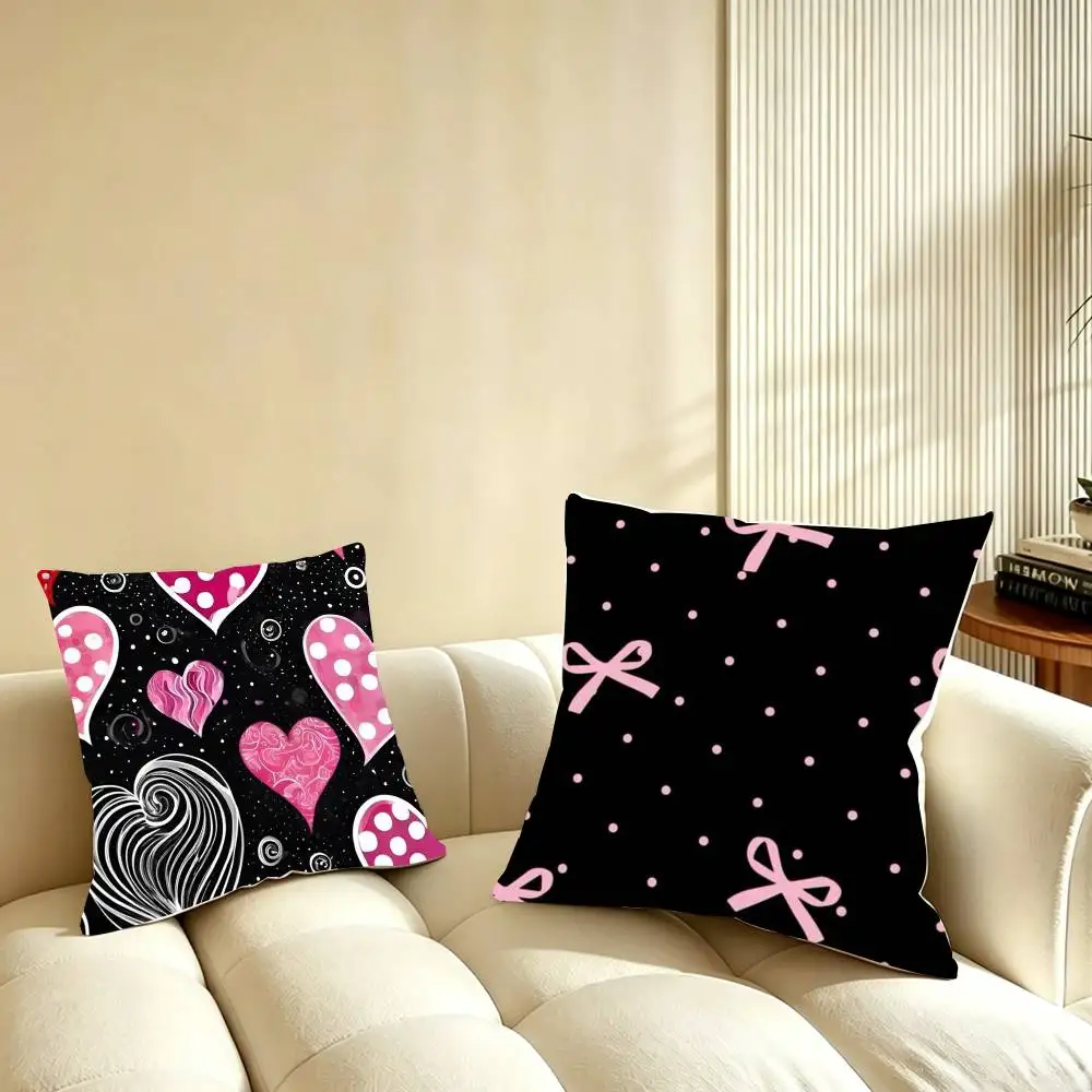 

Bowknot Heart Pillow Case for Sofa Living Room Home office Decor Protective Cover