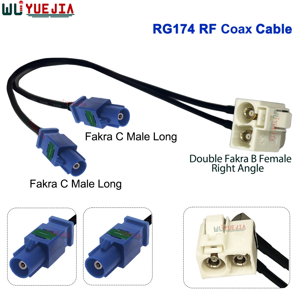RG-174 توين فقرا بي أنثى 90 °   إلى فقرا C ذكر التوصيل + فقرا C أنثى جاك 50 أوم موصل RF اقناع تمديد كابلات البلوز ضفيرة