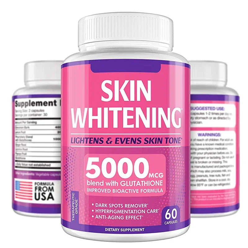 60 pills of glutathione capsule Skin Whitening for brightening skin tone removing black spots and antioxidant properties