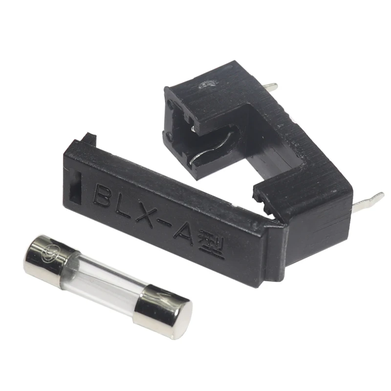 【5PCS】5x20mm Fuse Holder With Cover Chassis/Panel Mount BLX-A Black For PCB Board S08 Drop